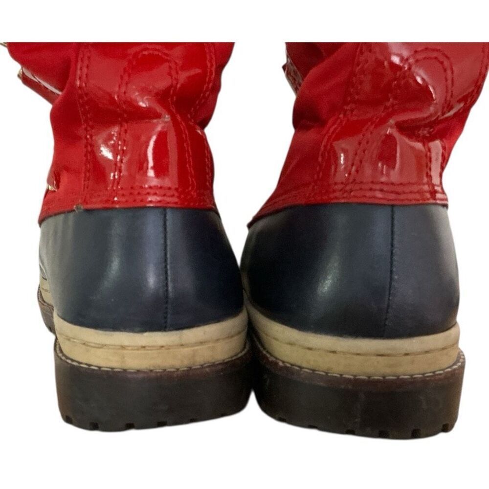 Tory Burch Red Patent Leather Winter Snow Boots 9.5 VGC - Picture 10 of 11